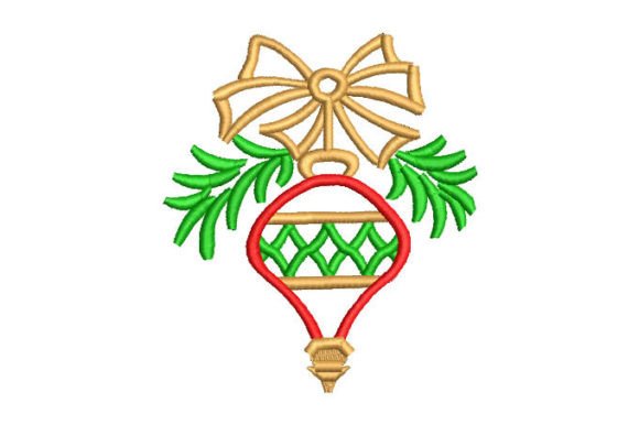 Christmas Ornament with Bow Embroidery