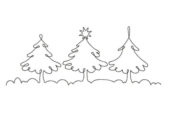 Christmas Trees Line Art Review