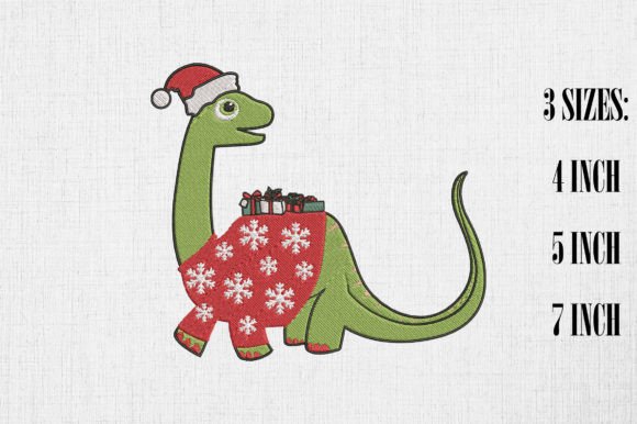 Cute Dinosaur in Christmas Sweater