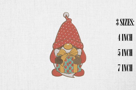 Cute Gnome Holding Christmas Gift Box