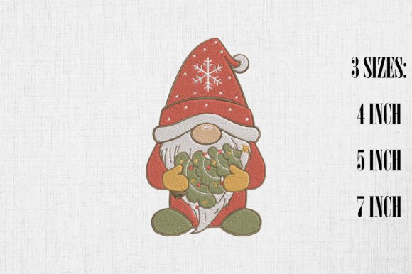 Cute Gnome Holding Christmas Tree