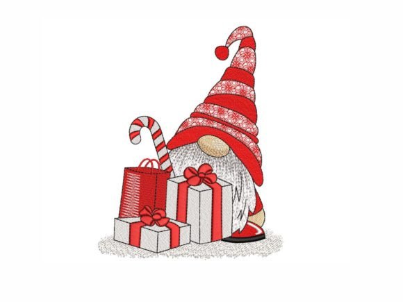 Happy Christmas Gnome with Gifts
