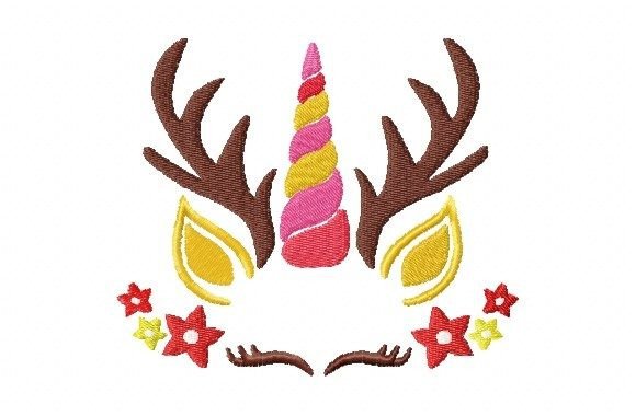 Unicorn Reindeer with Stars